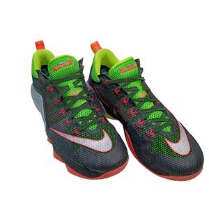 Nike LeBron 12 Low Remix Black Green Strike Hot Lava 724557-003 Mens Size 12
